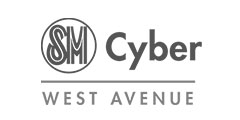 SM Cyber West Logo Black and White